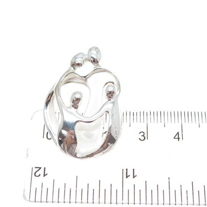 CAROLYN POLLACK 925 Sterling Silver Vintage Family Slide Charm Pendant