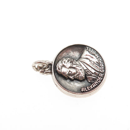 O.C. Tanner 925 Sterling Silver Vintage Alexander Graham Bell Mini Charm Pendant