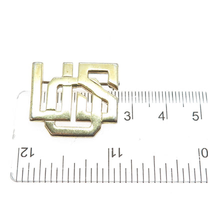925 Sterling Silver Gold Plated Vintage USO United Service Organization Brooch