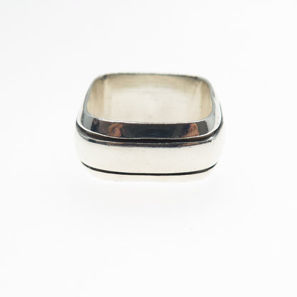 925 Sterling Silver Vintage Mexico Modernist Band Ring Size 7.25
