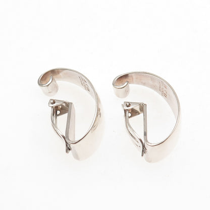 Tone Vigeland 925S Sterling Silver Vintage Norway Modernist Clip On Earrings