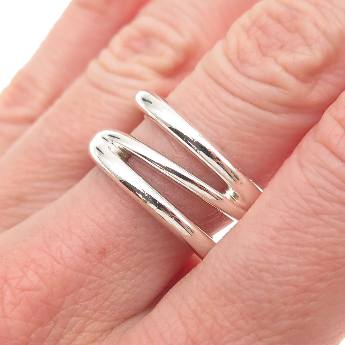 Tiffany & Co. 925 Sterling Silver Vintage Zig Zag Band Ring Size 8.75