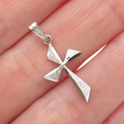 925 Sterling Silver Vintage Cross Mini Charm Pendant
