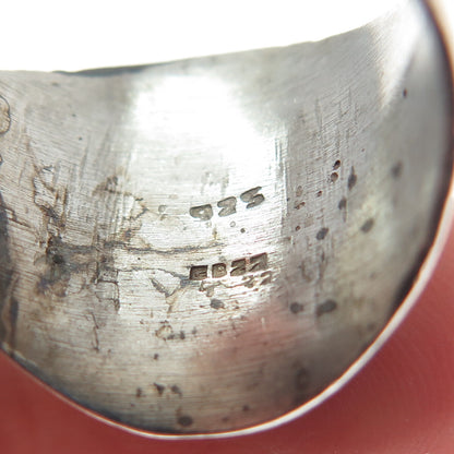 925 Sterling Silver Vintage Gemini Zodiac Fleur-de-Lis Oxidized Ring Size 8.5