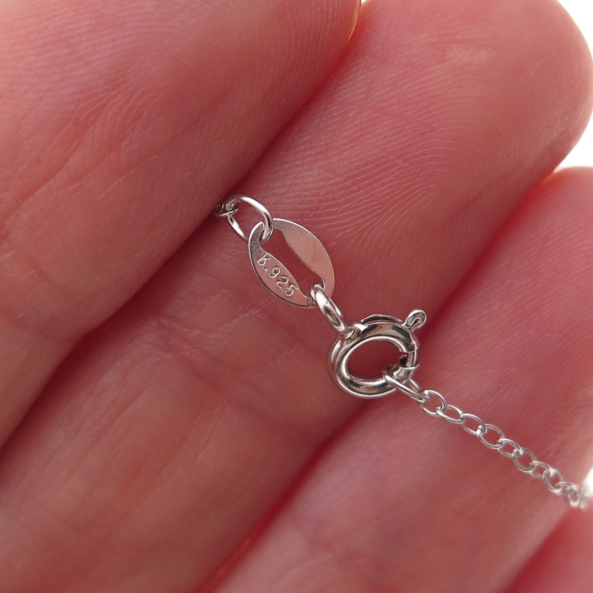 925 Sterling Silver Real Round-Cut Diamond & Pearl Cable Chain Necklace 18"