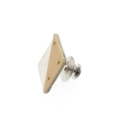 VICTOR ALFARO 14K Gold & 925 Sterling Silver Vintage Modernist Lapel Pin