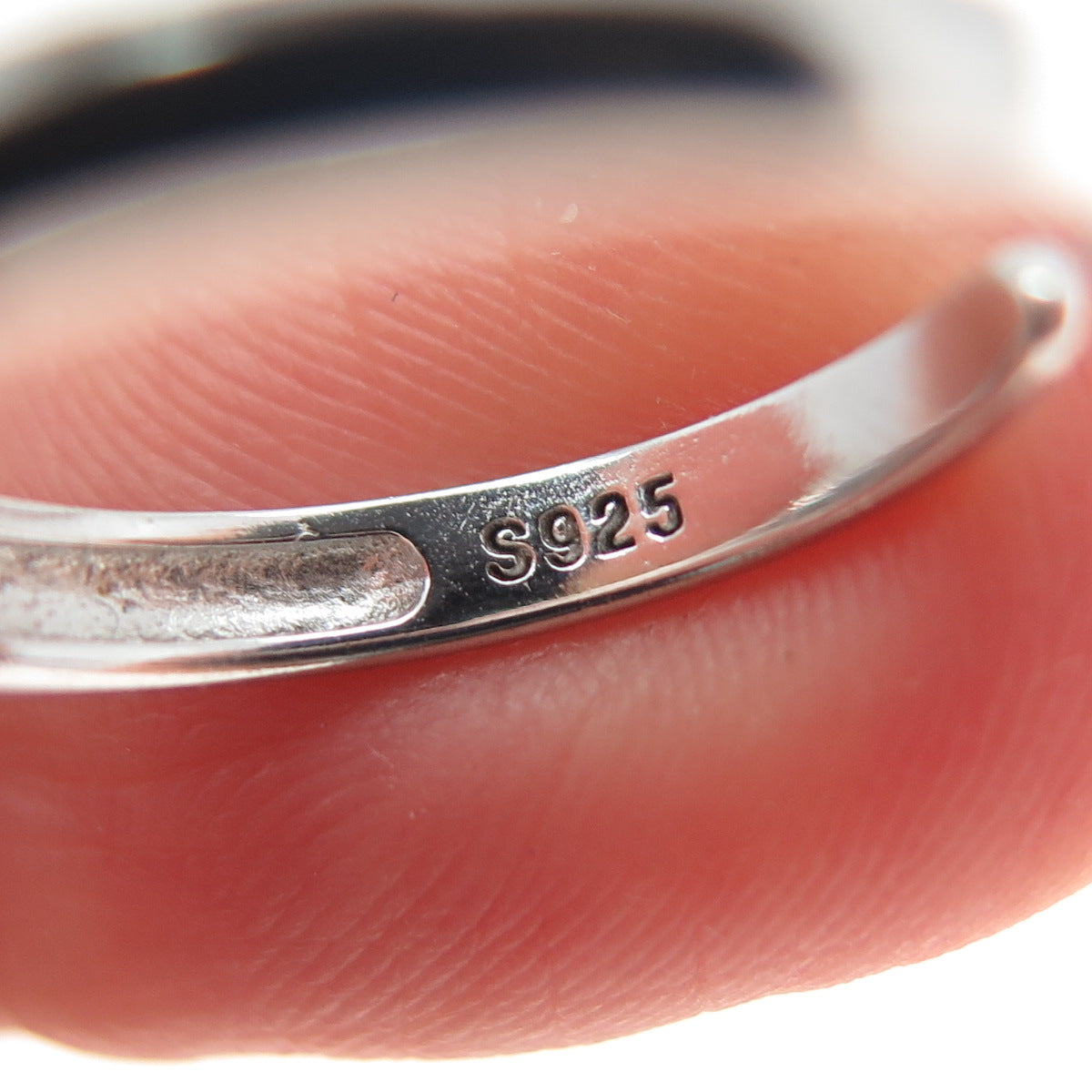 925 Sterling Silver Vintage Letter Q Dangle Charm Adjustable Ring Size 6