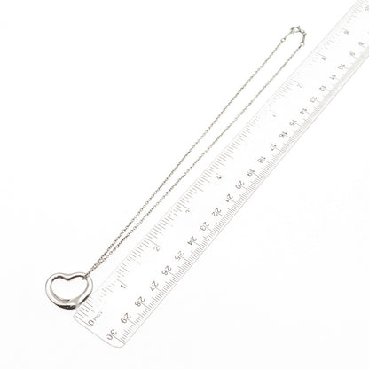 Tiffany & Co. Elsa Peretti Sterling Silver Vintage Open Heart Chain Necklace 16"