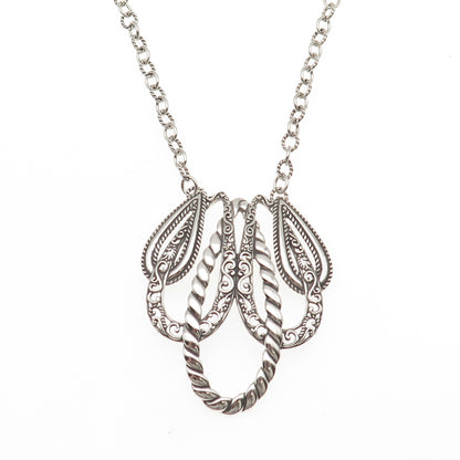 Carolyn Pollack 925 Sterling Silver Vintage Seashell Cable Chain Necklace 16"