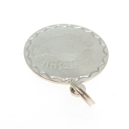 925 Sterling Silver Vintage Friendship Round Tag Pendant