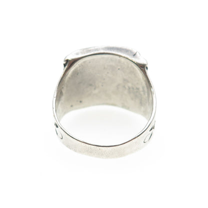 Old Pawn Sterling Silver Vintage Southwestern Malachite MOP Inlay Ring Size 10.5