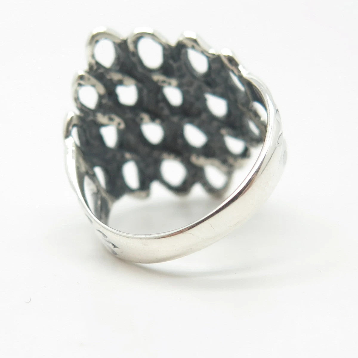 925 Sterling Silver Vintage Net Ring Size 6