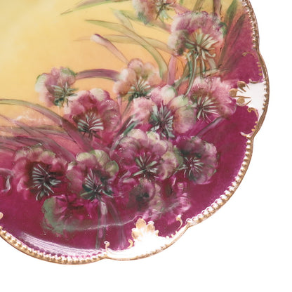 AKD Limoges Antique 1890 France Hand Painted Collectable Porcelain Cabinet Plate