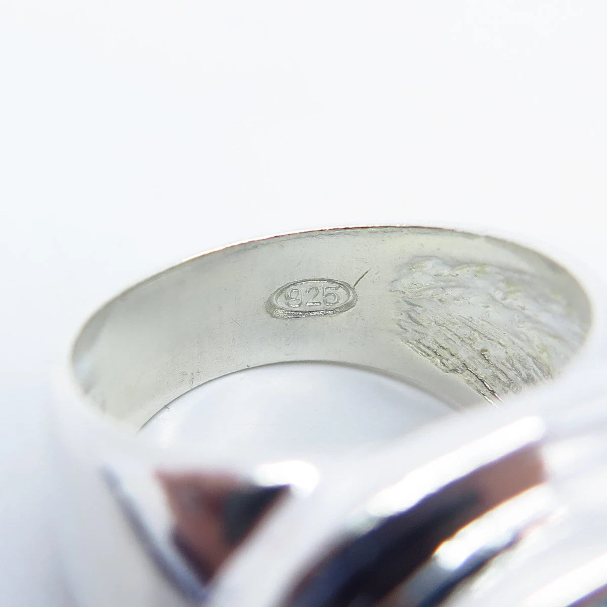 925 Sterling Silver Vintage Blue Topaz-Tone C Z Ring Size 6.75