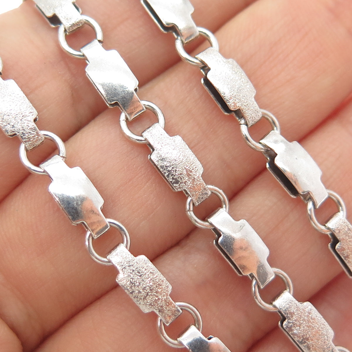 925 Sterling Silver Vintage Italy Cross Chain Necklace 16"