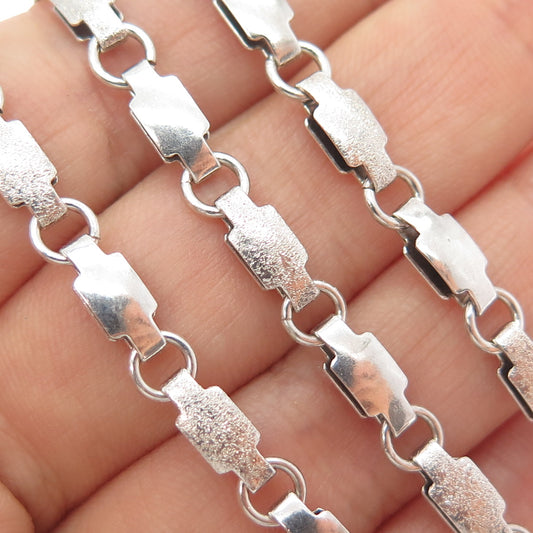 925 Sterling Silver Vintage Italy Cross Chain Necklace 16"