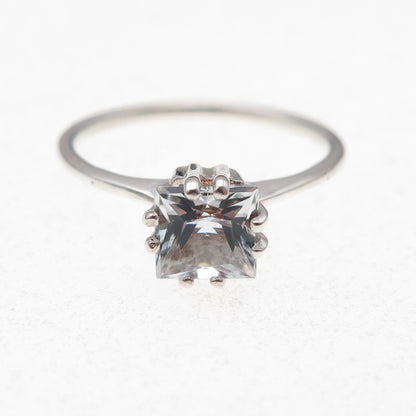 925 Sterling Silver Princess-Cut C Z Engagement Ring Size 8.25