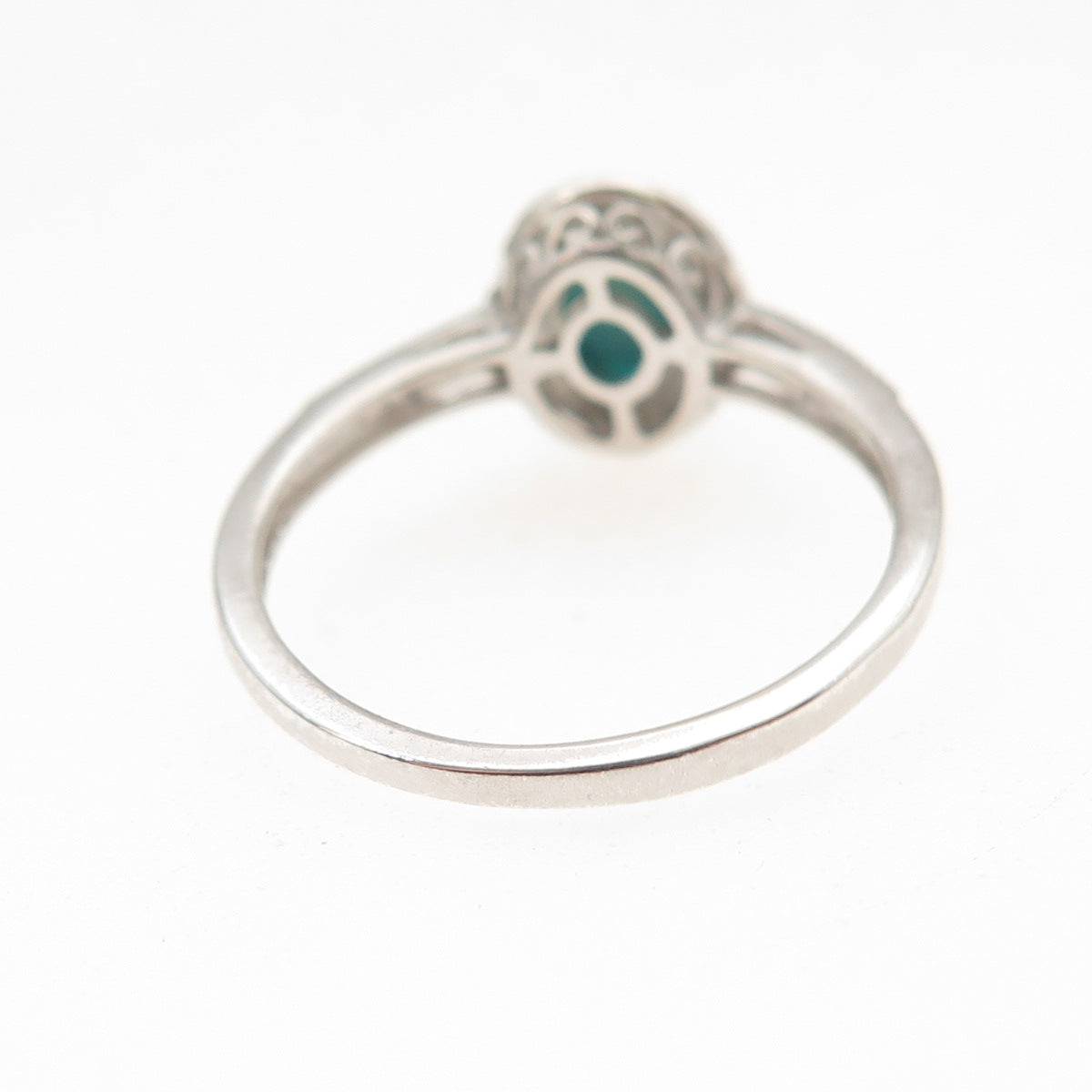 Chuck Clemency 925 Sterling Silver Real Blue Diamond & Turquoise Ring Size 7.75