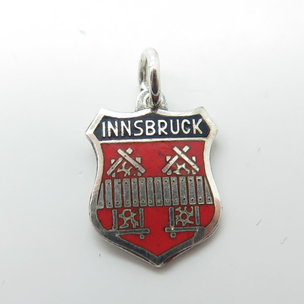 900 Silver Vintage Enamel Innsbruck Coat of Arms Charm Pendant