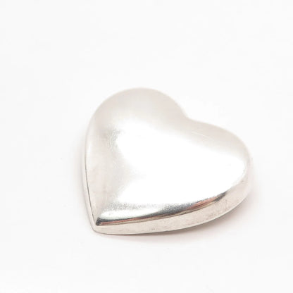 925 Sterling Silver Vintage Mexico Smooth Heart Pin Brooch