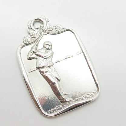 925 Sterling Silver Vintage Wendell & Co. Golfer Pendant