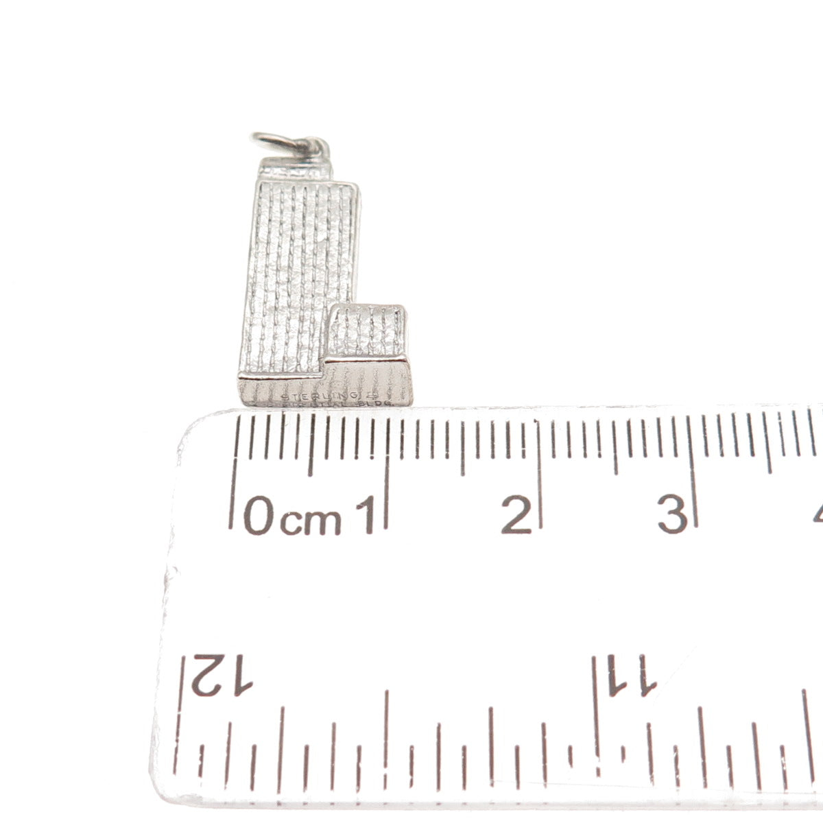 WELLS 925 Sterling Silver Vintage Prudential Tower 3D Mini Charm Pendant