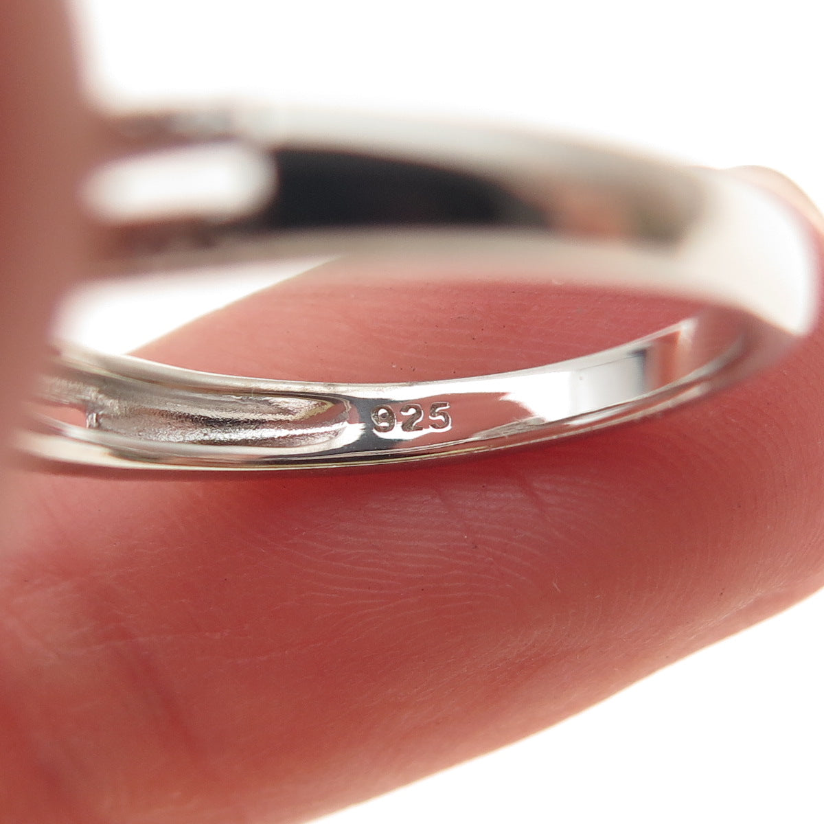 Sun 925 Sterling Silver Real Round-Cut Diamond Engagement Ring Size 7
