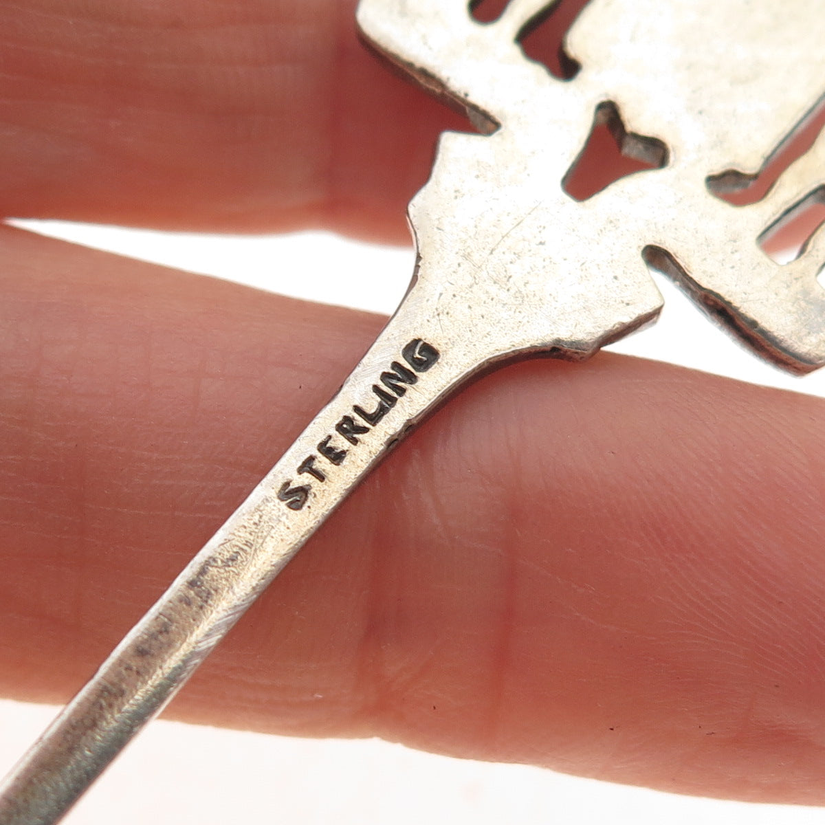 925 Sterling Antique Art Deco Canada Enamel Halifax Clock Tower Coffee Spoon