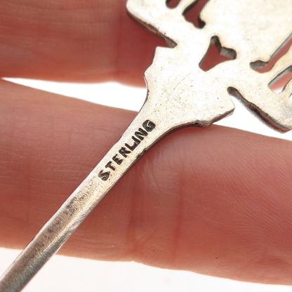 925 Sterling Antique Art Deco Canada Enamel Halifax Clock Tower Coffee Spoon