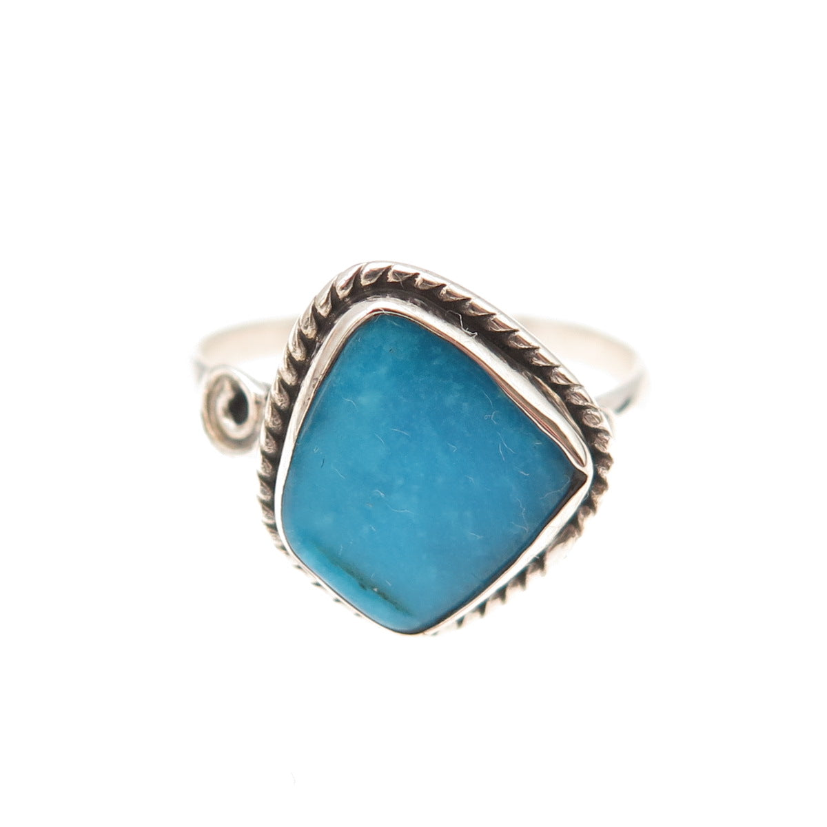 925 Sterling Silver Vintage Real Sleeping Beauty Turquoise Ring Size 6.5