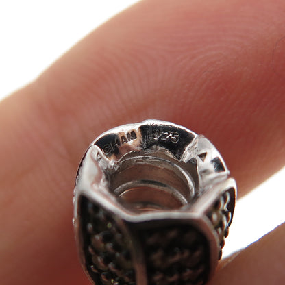 CHAMILIA 925 Sterling Silver Round-Cut Canary C Z Petal Slide Bead Charm