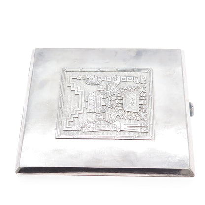 900 Silver Vintage Bolivia Tribal God Cigarette Case