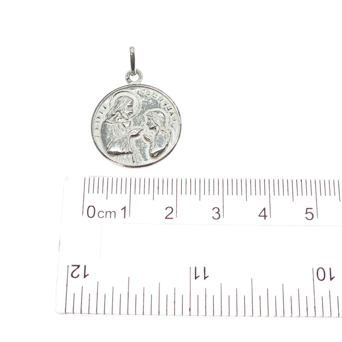 835 Silver Vintage Portugal Holy Communion Religious Medal Charm Pendant