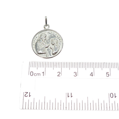 835 Silver Vintage Portugal Holy Communion Religious Medal Charm Pendant