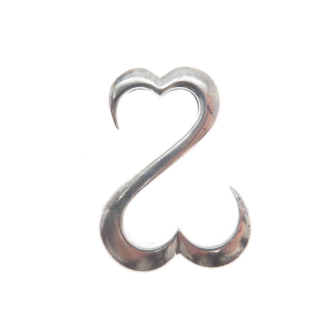 925 Sterling Silver Open Heart Minimalist Slide Pendant