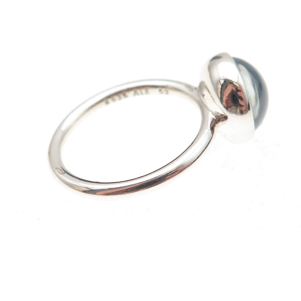 Pandora 925 Sterling Silver Aqua Blue Crystal Poetic Droplet Ring Size 6