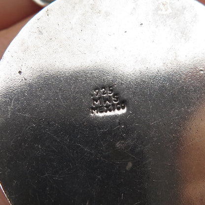 MWS Mark Washerman Samara 925 Sterling Vintage Mexico Flower Oxidized Pendant