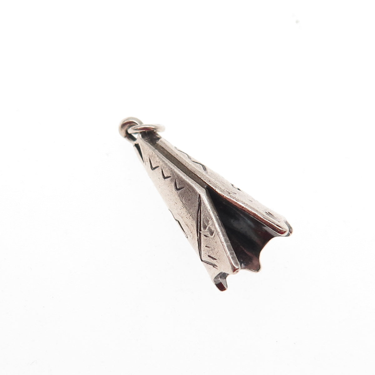 Old Pawn 925 Sterling Silver Vintage Indian Teepee Tribal 3D Mini Charm Pendant