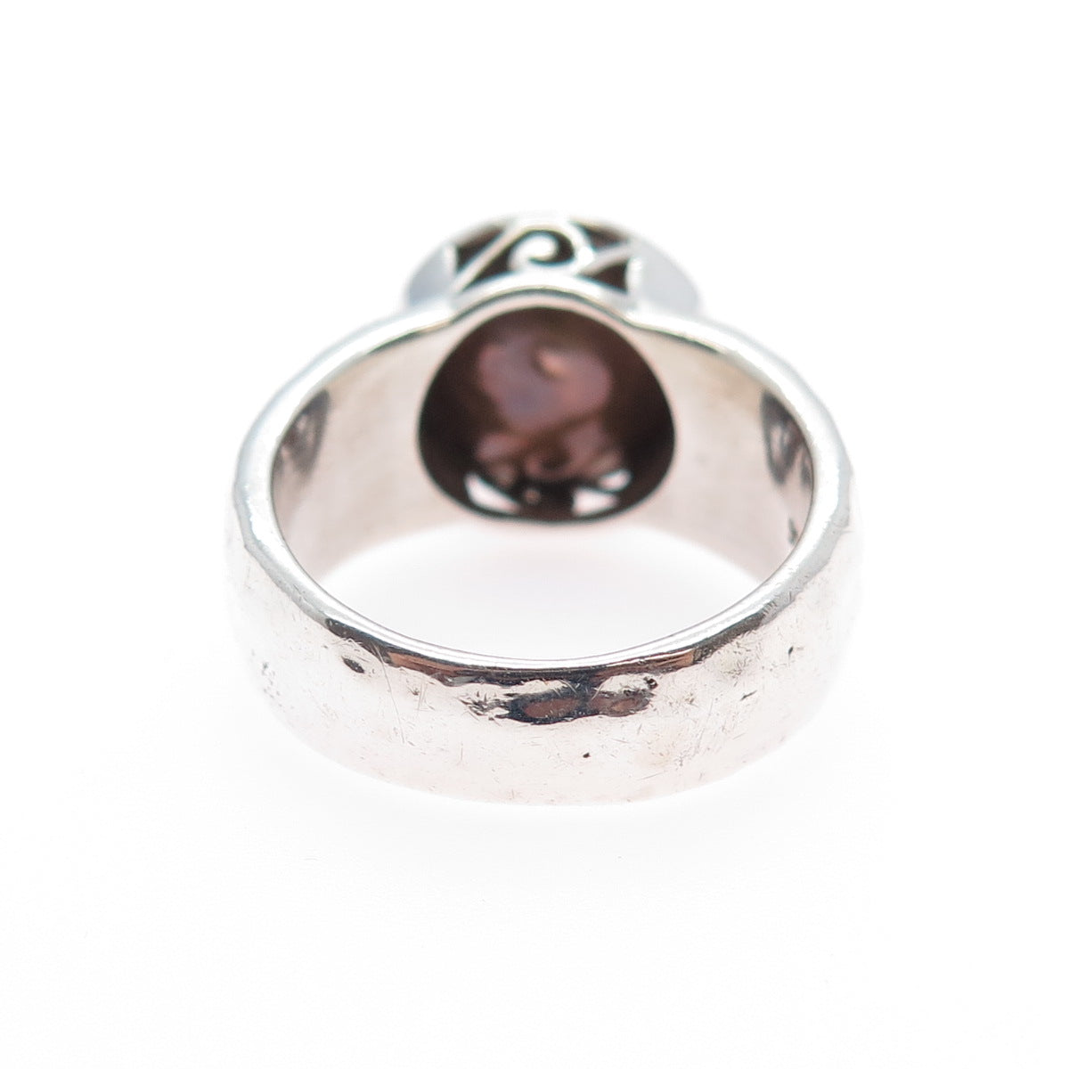 SILPADA 925 Sterling Silver Vintage Real Pearl Modernist Hammered Ring Size 9.25