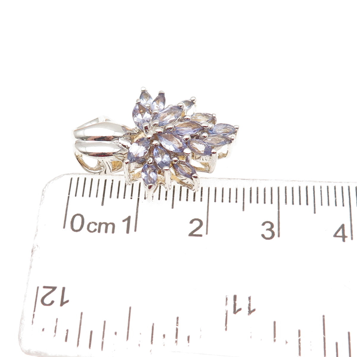 Chuck Clemency 925 Sterling Silver Vintage Real Tanzanite Mini Charm Pendant