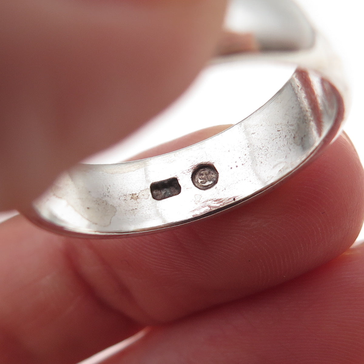 925 Sterling Silver Vintage Classic Wedding Band Ring Size 10.75