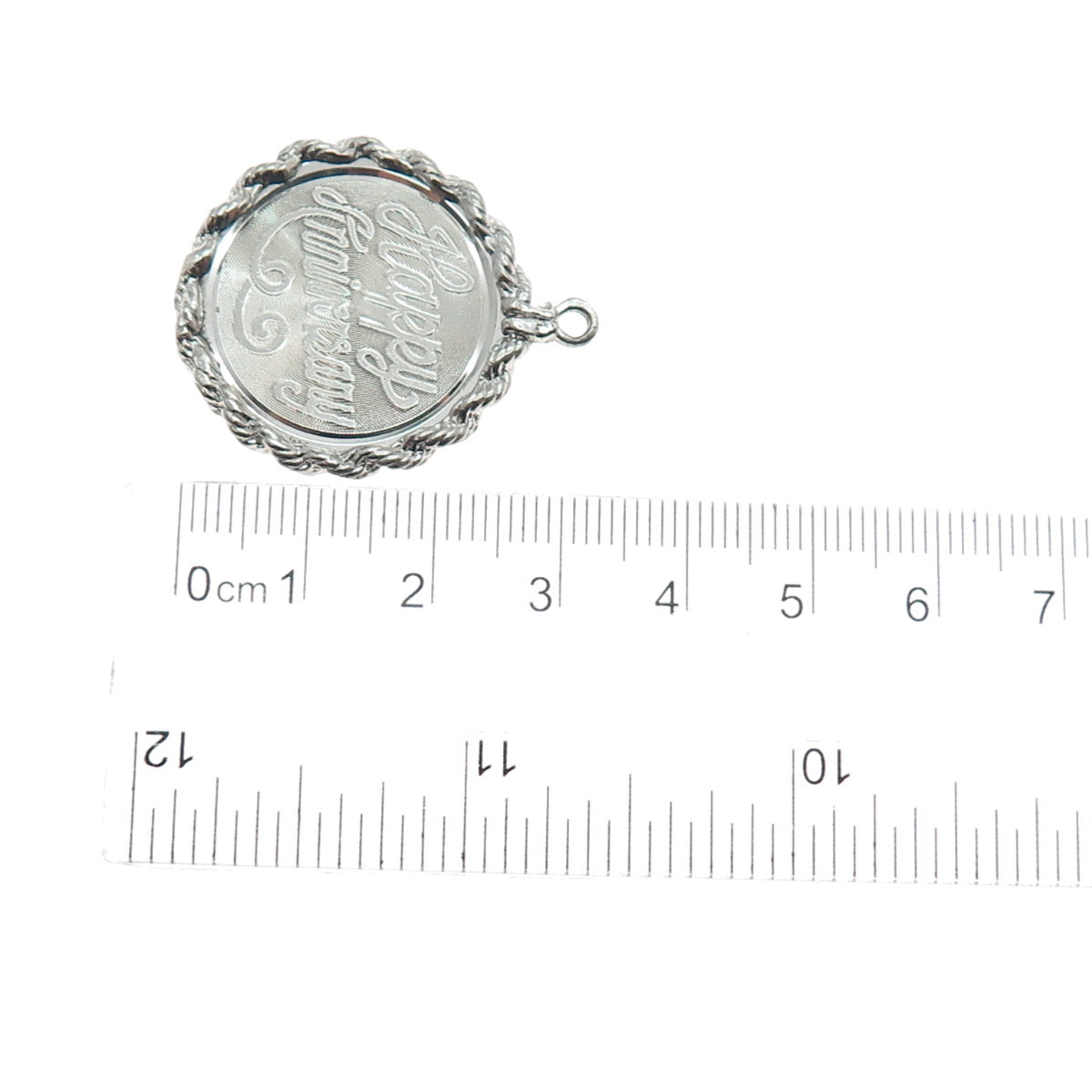 ELCO 925 Sterling Silver Vintage Happy Anniversary Charm Pendant