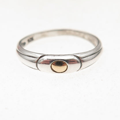 Ste Bee 925 Sterling Silver 2-Tone Vintage Modernist Oxidized Ring Size 7.75