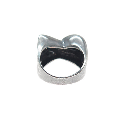 N&D ONDERDONK 925 Sterling Silver Vintage Modernist X Oxidized Ring Size 6.75