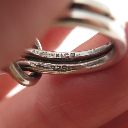 925 Sterling Silver Vintage Mexico Mariner Love Knot Oxidized Ring Size 6.5