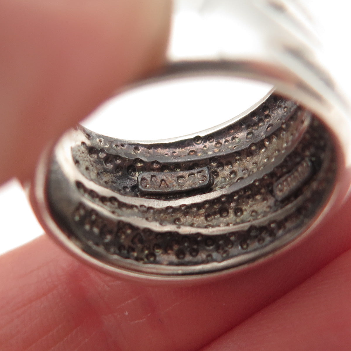 Chateau D’Argent 925 Sterling Silver Vintage Modernist Oxidized Ring Size 7