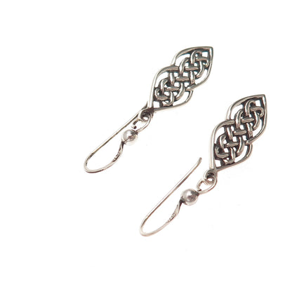 PSCL Peter Stone 925 Sterling Silver Vintage Celtic Love Knot Dangle Earrings