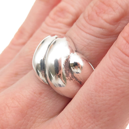 ESPO Joseph Esposito 925 Sterling Silver Vintage Modernist Ribbed Ring Size 7.25