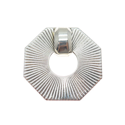 925 Sterling Silver Vintage Modernist Geometric Oxidized Pin Brooch