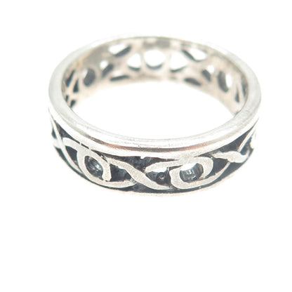 925 Sterling Silver Vintage Infinity Link Band Ring Size 9.5